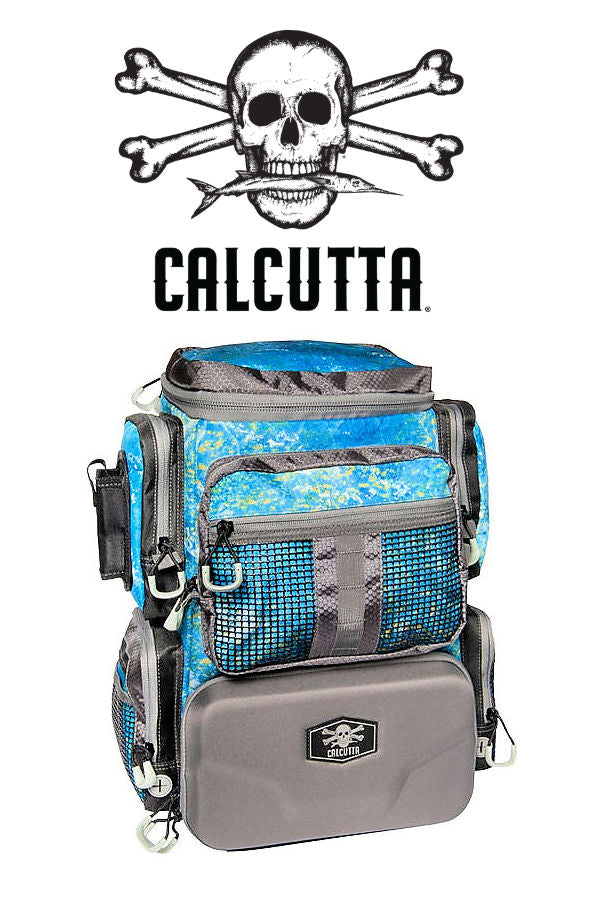  Calcutta Squall Tactical Tackle Backpack, Mossy Oak Shoreline  Pattern, 3 3600 Tackle Trays, Durable Fishing Tackle Bag, Padded  Backpack Straps