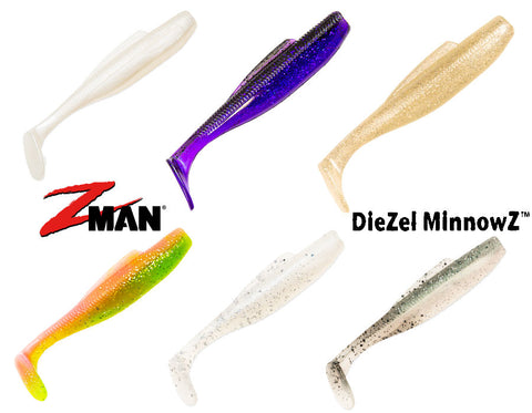 Zman 4 Inch DieZel MinnowZ Soft Plastic Lures-5 Pack of Z man Soft